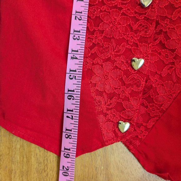 Vintage Western Heart Lace Button Up Top Cowgirl - Picture 15 of 15